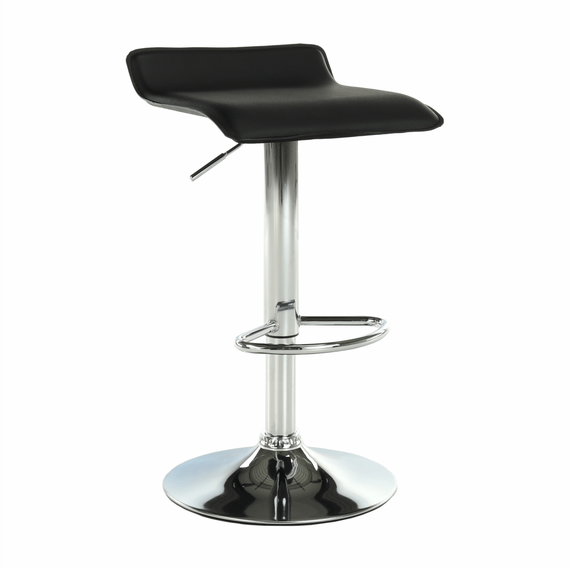 Scaun de bar, piele eco neagră/crom, LARIA NEW-Dacenergy.ro