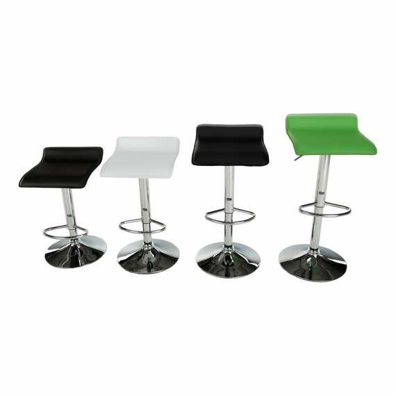 Scaun de bar, piele eco neagră/crom, LARIA NEW-poza 5-Dacenergy.ro