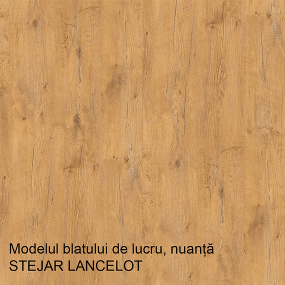 Dulap înalt pentru cuptorul încorporat, stejar Lancelot/alb extra lucios HG, VEGA 60 DP-210 2F-poza 2-Dacenergy.ro