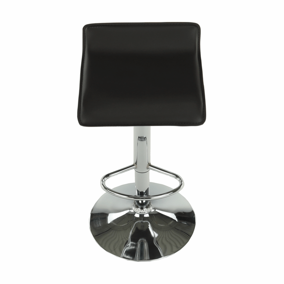 Scaun de bar, piele eco neagră/crom, LARIA NEW-poza 2-Dacenergy.ro