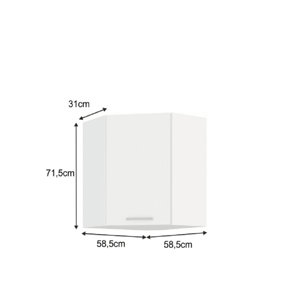 Dulap superior de colţ, alb, SPLIT 58x58 GN-72 1F-poza 2-Dacenergy.ro