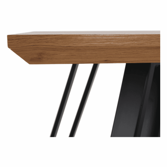 Masă dining, stejar/negru, 140x83 cm, PEDAL-poza 6-Dacenergy.ro
