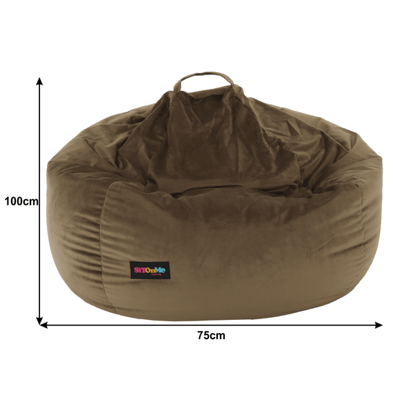 Fotoliu tip sac, material textil gri-maro TAUPE, TRIKALO-poza 2-Dacenergy.ro