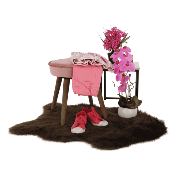 Taburet, catifea Velvet roz/maro, SAIDA-poza 7-Dacenergy.ro