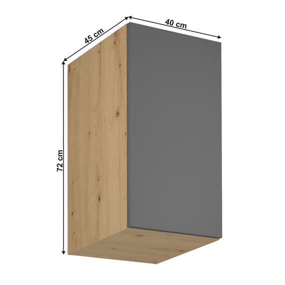Dulap superior, stejar artizanal / gri mat, universal, LANGEN G40G-poza 3-Dacenergy.ro