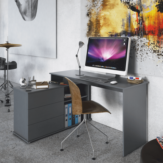 Birou PC universal de colţ, grafit, TERINO-poza 5-Dacenergy.ro