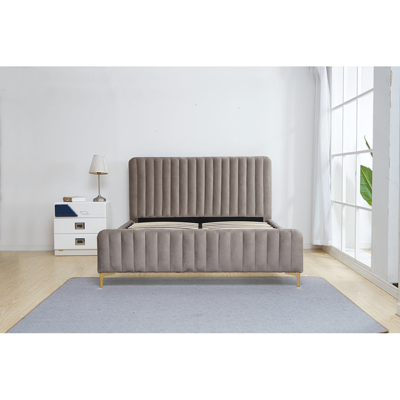 Pat, gri maro Taupe/gold crom auriu mat, 140x200, KAISA-poza 5-Dacenergy.ro