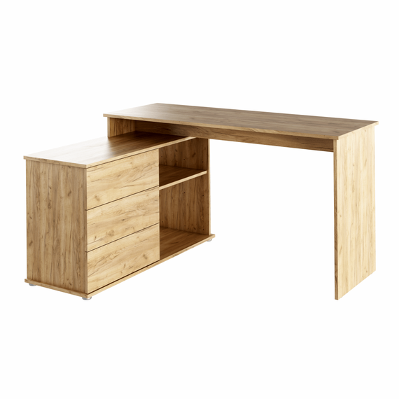 Birou PC universal de colţ, stejar artisan, TERINO-poza 3-Dacenergy.ro