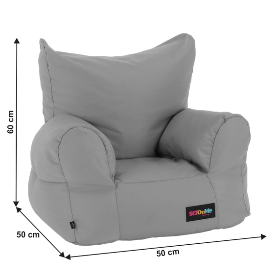Fotoliu tip sac, material textil gri deschis, TAMPO-poza 3-Dacenergy.ro