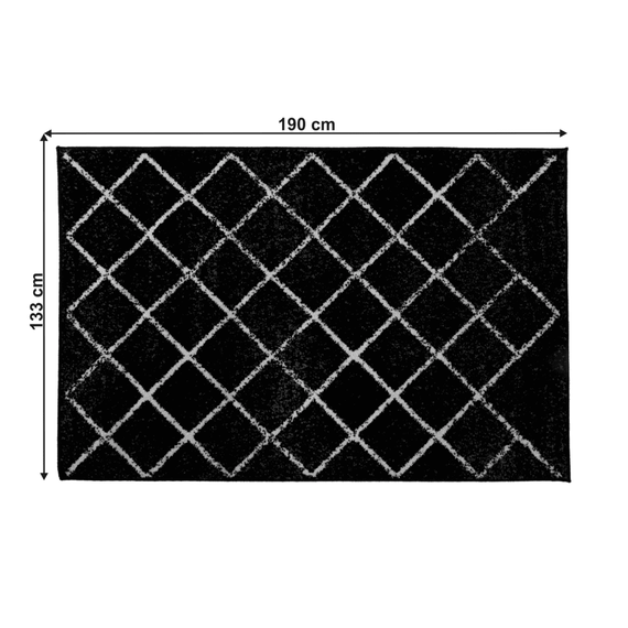Covor, negru/model, 133x190 cm, MATES TYP 1-poza 2-Dacenergy.ro
