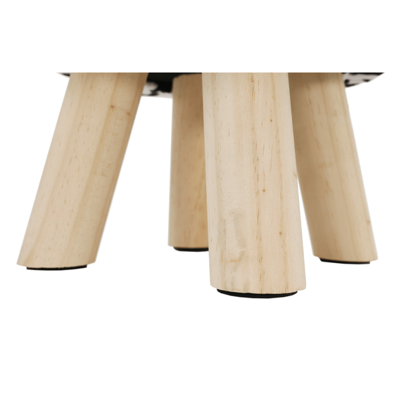 Taburet în formă de văcuţă, catifea Velvet alb/negru/natural, MOLLY-poza 7-Dacenergy.ro