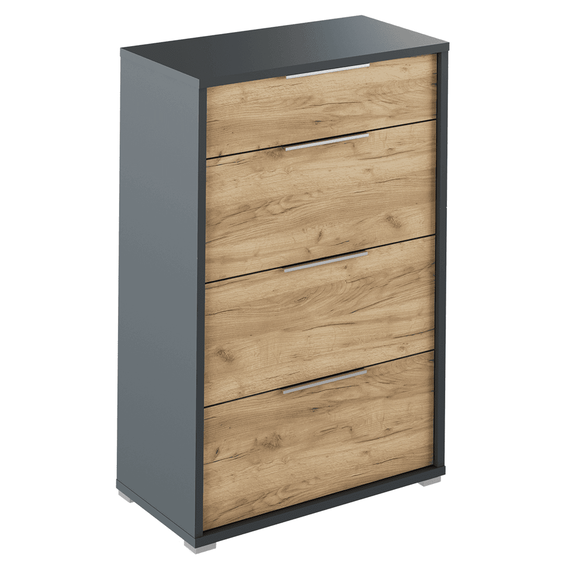 Scrin cu sertare, grafit / stejar artizanal, RIOMA NEW TYP 22-Dacenergy.ro