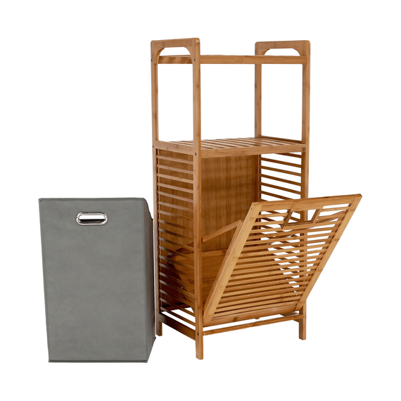 Coş de rufe, bambus natural/gri, KERI NEW-poza 10-Dacenergy.ro