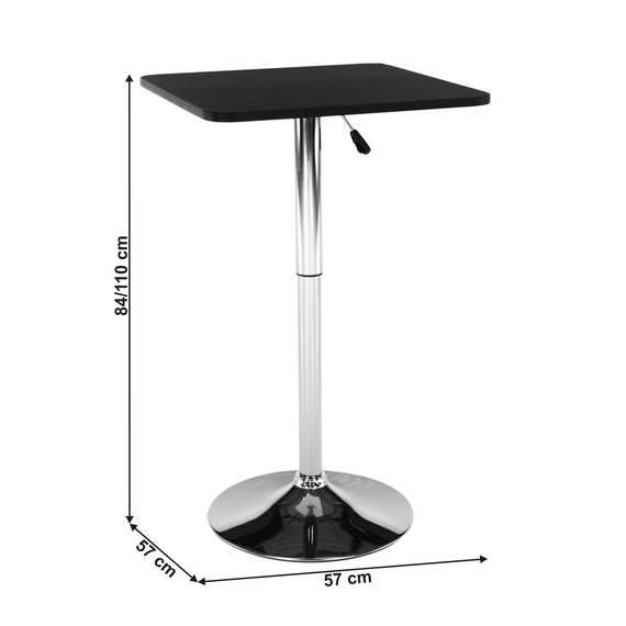 Masă pentru bar cu înălţimea reglabilă, negru, 57x84-110 cm, FLORIAN-poza 2-Dacenergy.ro