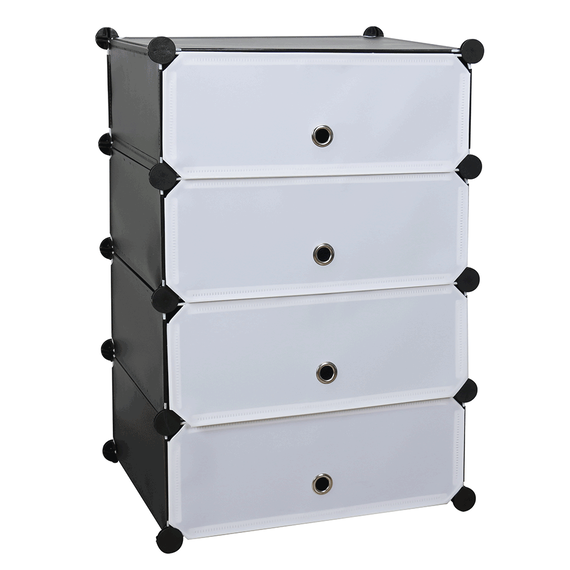 Organizator de pantofi modular, negru / alb, PORET-poza 2-Dacenergy.ro