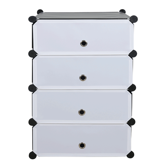 Organizator de pantofi modular, negru / alb, PORET-poza 4-Dacenergy.ro