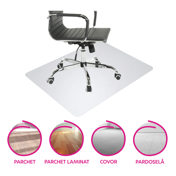Protecţie podea sub scaun, transparentă, 140x100 cm, 0, 8 mm, ELLIE NEW TYP 4-poza 2-Dacenergy.ro