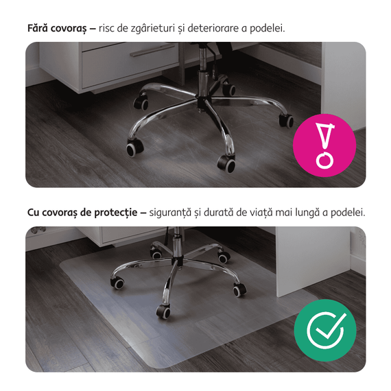 Protecţie podea sub scaun, transparent, 100x50 cm, 0,8 mm, ELLIE NEW TIP 5-poza 3-Dacenergy.ro
