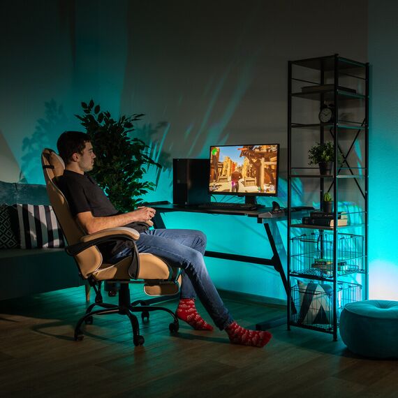 Fotoliu birou/gaming, negru/alb/bej, OZGE 2 NEW-poza 7-Dacenergy.ro