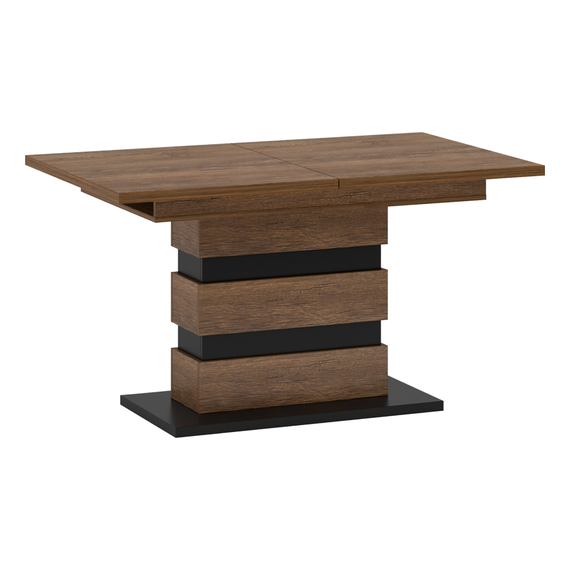 Masă de luat masa pliantă, stejar bolzano / negru, 140-180x86 cm, DELIS S-Dacenergy.ro