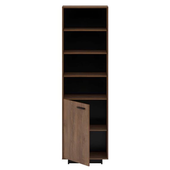 Vitrină / raft, stejar bolzano / negru, stânga, DELIS R1-poza 4-Dacenergy.ro