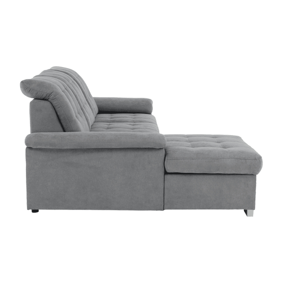 Colţar, muştar ţesătură, gri, stânga, EVANGELIN-poza 3-Dacenergy.ro