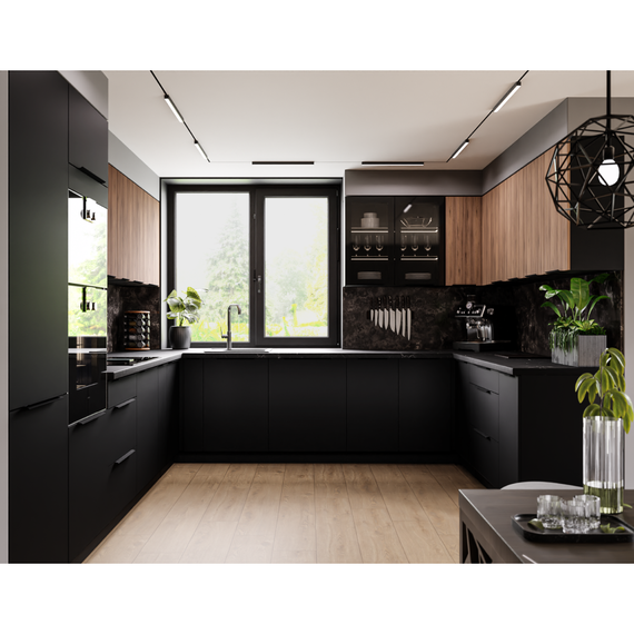 Dulap superior, nuc okapi/negru, MENZO 60 NAGU-36 1F-poza 6-Dacenergy.ro