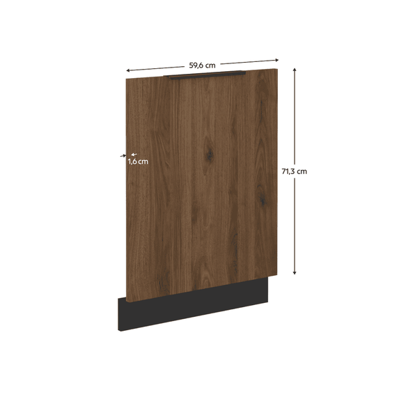 Uşă de maşină de spălat vase, nuc okapi/negru, MENZO ZM 713x596-poza 4-Dacenergy.ro