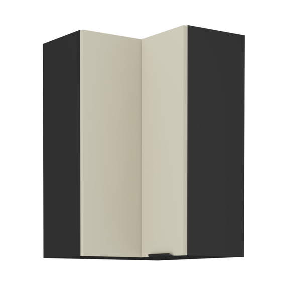 Dulap de colţ superior, caşmir/negru, ARAKA 60x60 GN-90 2F-Dacenergy.ro