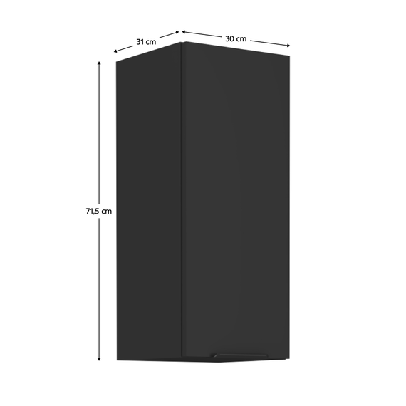 Dulap superior, negru, SIBER 30 G-72 1F-poza 6-Dacenergy.ro