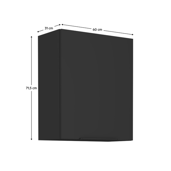 Dulap de sus, negru, SIBER 60 G-72 1F-poza 5-Dacenergy.ro