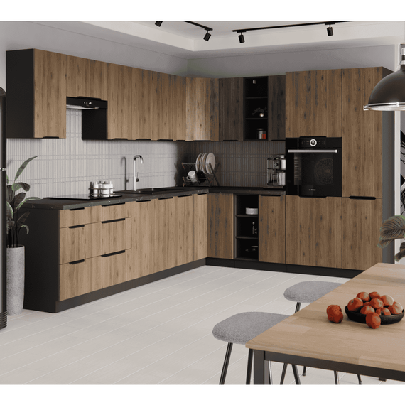 Uşă de maşină de spălat vase, nuc okapi/negru, MENZO ZM 713x596-poza 2-Dacenergy.ro
