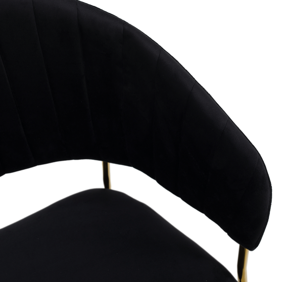 Scaun de sufragerie de design, material Velvet negru/gold crom auriu, DASMIN TIP 1-poza 5-Dacenergy.ro