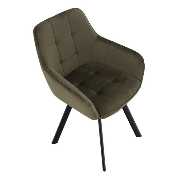 Scaun de design, Velvet verde/negru, PETIN-poza 11-Dacenergy.ro