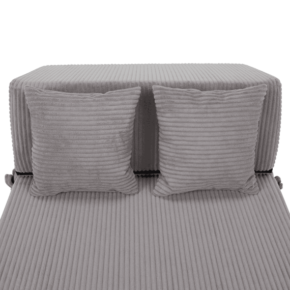 Saltea pliabilă/fotoliu extensibil, 2 in 1, gri, PELOS-poza 2-Dacenergy.ro