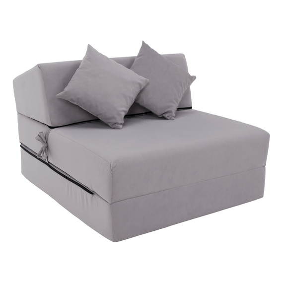 Saltea pliabilă/fotoliu extensibil, 2 in 1, gri deschis, PELOS-poza 6-Dacenergy.ro