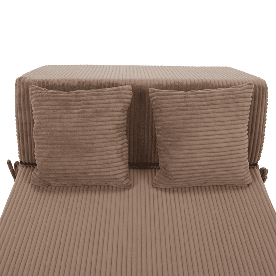 Saltea pliabilă/fotoliu extensibil, 2 in 1, maro deschis, PELOS-poza 12-Dacenergy.ro