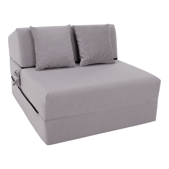 Saltea pliabilă/fotoliu extensibil, 2 in 1, gri deschis, PELOS-poza 5-Dacenergy.ro