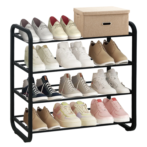 Pantofar, 4 rafturi, negru, FERRUM-Dacenergy.ro