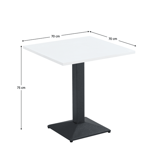 Masă de sufragerie bistro, alb/negru, 70x70 cm, RINALDO TYP 1-poza 3-Dacenergy.ro