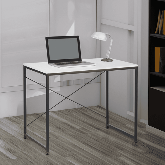 Birou, alb/negru, 90x60 cm, MELLORA-poza 5-Dacenergy.ro