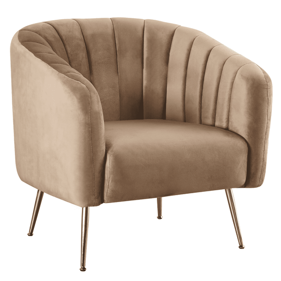 Fotoliu de design, ţesătură Velvet maro/gold crom-auriu, BAGY-Dacenergy.ro