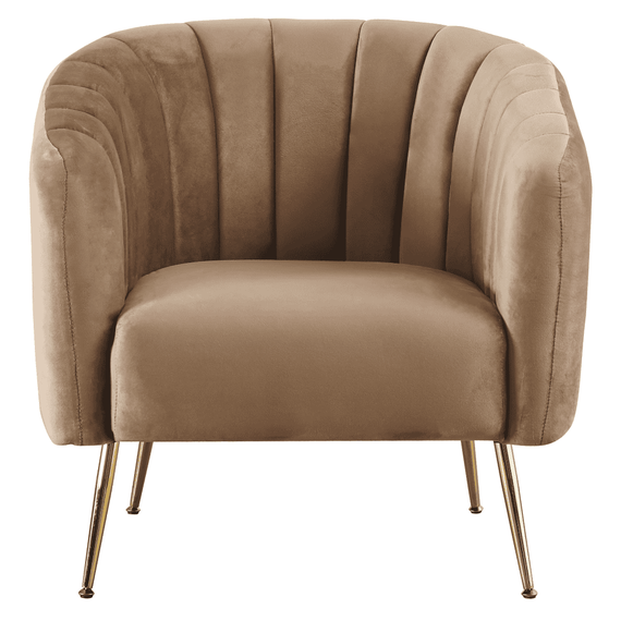 Fotoliu de design, ţesătură Velvet maro/gold crom-auriu, BAGY-poza 3-Dacenergy.ro