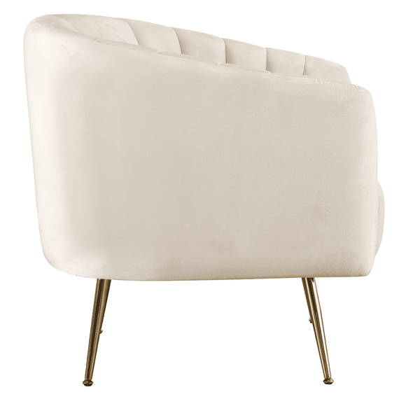 Fotoliu de design, ţesătură Velvet bej/gold crom-auriu, BAGY-poza 4-Dacenergy.ro