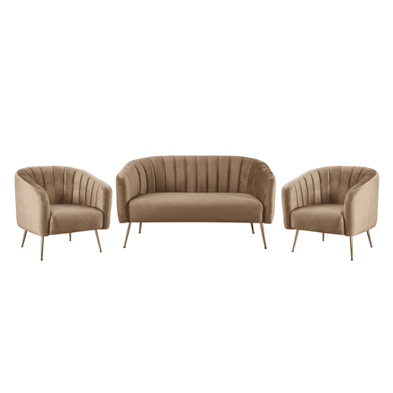 Fotoliu de design, ţesătură Velvet maro/gold crom-auriu, BAGY-poza 2-Dacenergy.ro