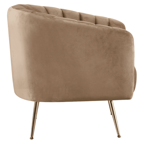 Fotoliu de design, ţesătură Velvet maro/gold crom-auriu, BAGY-poza 4-Dacenergy.ro