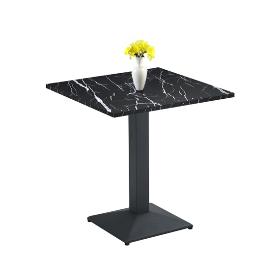 Masă de sufragerie bistro, marmură neagră/negru, 70x70 cm, RINALDO TYP 1-poza 2-Dacenergy.ro