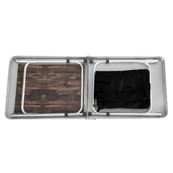 Masă de camping pliabilă cu organizator, 120 cm, aluminiu/MDF, KEPI TYP 3-poza 7-Dacenergy.ro