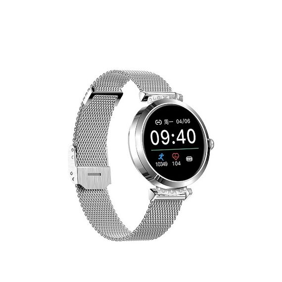SmartWatch DacEnergy©, monitorizare fitness, Android ios, monitorizare ritm cardiac, tensiune arteriala, rezistent la apa, baterie 150mAh, 1.09 inch IPS 240*240, argintiu-Dacenergy.ro