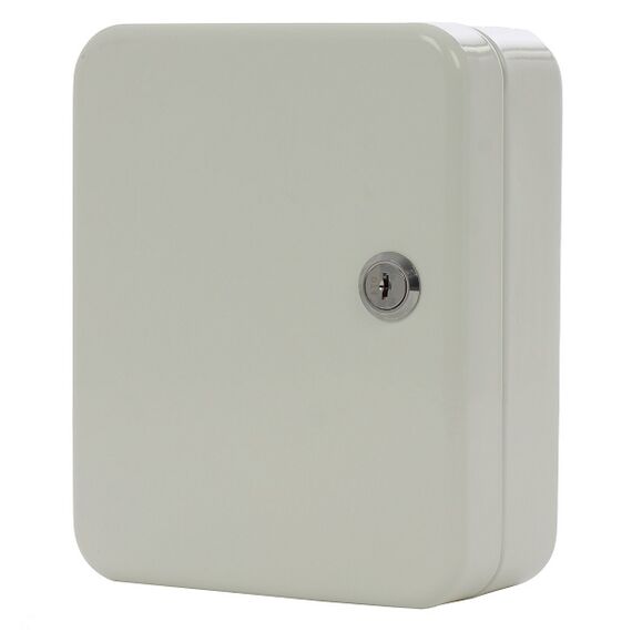 Caseta pentru chei DacEnergy©, confectionata metal, pentru 20 de chei, 20.5 x 16.5 x 8.5 cm, alba-Dacenergy.ro